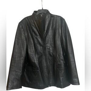 RC Expedition Black Leather Jacket Vintage Y2K Lamb Skin
